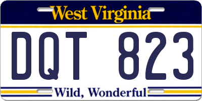 WV license plate DQT823