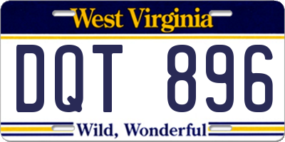 WV license plate DQT896
