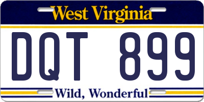 WV license plate DQT899