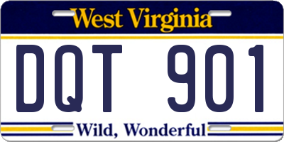 WV license plate DQT901