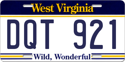 WV license plate DQT921