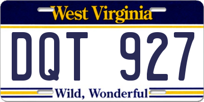 WV license plate DQT927