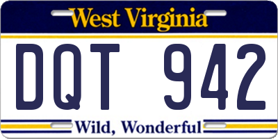 WV license plate DQT942
