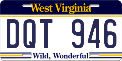 WV license plate DQT946