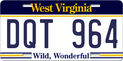WV license plate DQT964