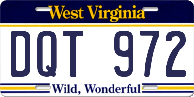 WV license plate DQT972