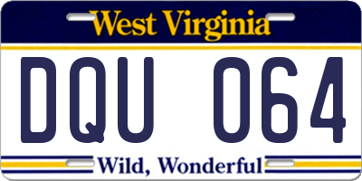 WV license plate DQU064
