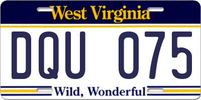 WV license plate DQU075
