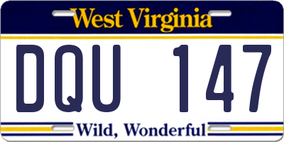 WV license plate DQU147
