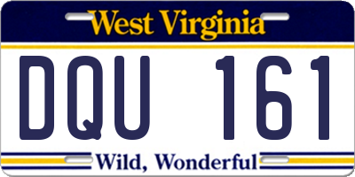 WV license plate DQU161