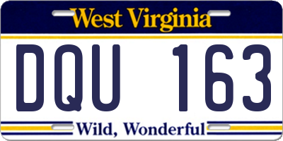 WV license plate DQU163