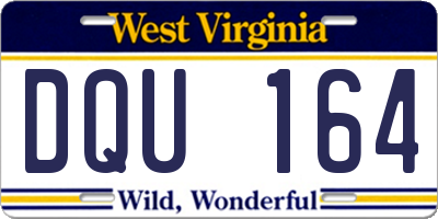 WV license plate DQU164