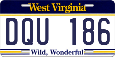WV license plate DQU186