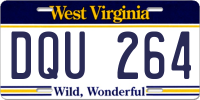 WV license plate DQU264