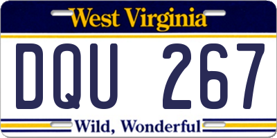 WV license plate DQU267