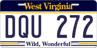 WV license plate DQU272