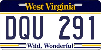 WV license plate DQU291