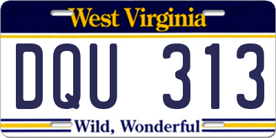 WV license plate DQU313