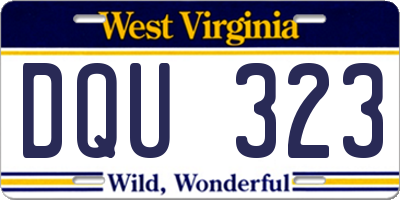 WV license plate DQU323