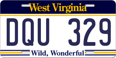 WV license plate DQU329