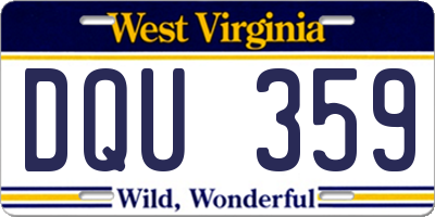 WV license plate DQU359