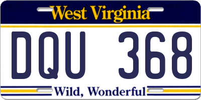 WV license plate DQU368