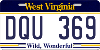 WV license plate DQU369
