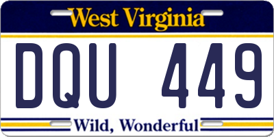 WV license plate DQU449