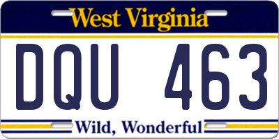 WV license plate DQU463