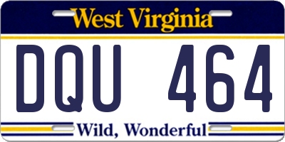 WV license plate DQU464