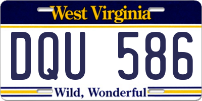 WV license plate DQU586