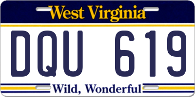 WV license plate DQU619