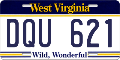 WV license plate DQU621