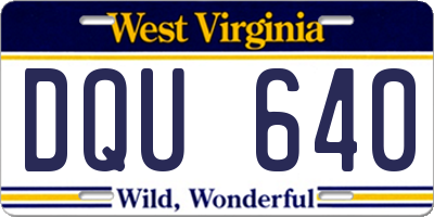 WV license plate DQU640