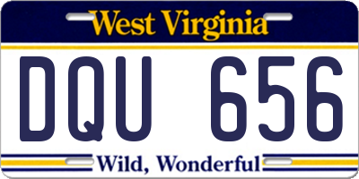 WV license plate DQU656
