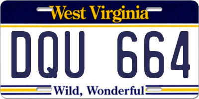 WV license plate DQU664