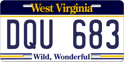 WV license plate DQU683