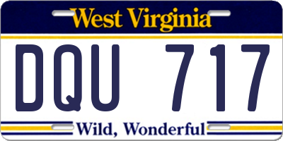 WV license plate DQU717