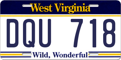 WV license plate DQU718