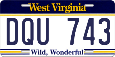 WV license plate DQU743