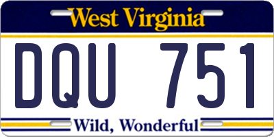 WV license plate DQU751