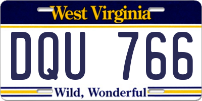 WV license plate DQU766