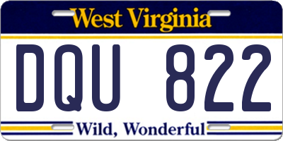 WV license plate DQU822
