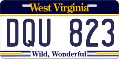 WV license plate DQU823