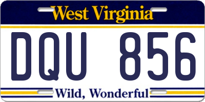 WV license plate DQU856