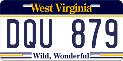 WV license plate DQU879