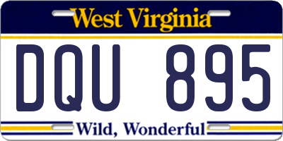 WV license plate DQU895