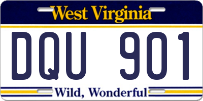WV license plate DQU901