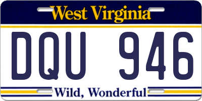 WV license plate DQU946