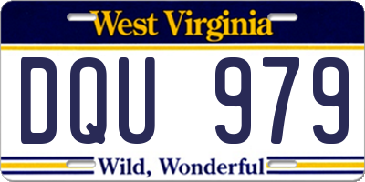 WV license plate DQU979